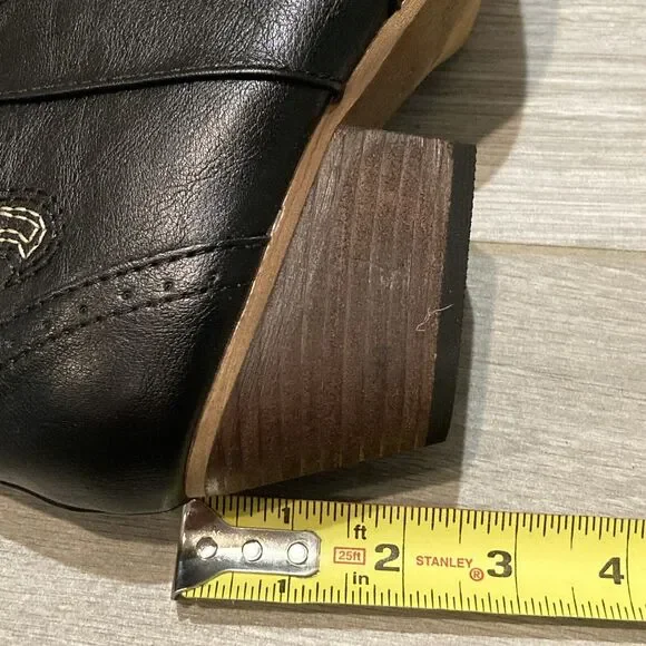 Rollda Women's Western Cowboy Fashion Boots Black US Size 8.5 Embroidered - Picture 5 of 11